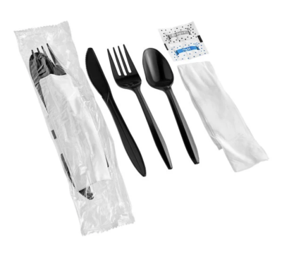 CUTLERY KIT 6-PC HD BLACK (KFSN S+P) 250CT